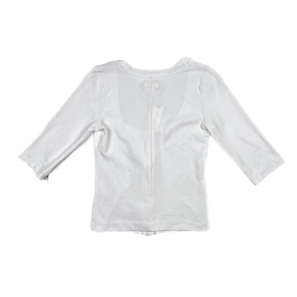 Maeve by Anthropologie Front Zip Ribbed Scoop Neck Top White Size S - NWT - Picture 3 of 7